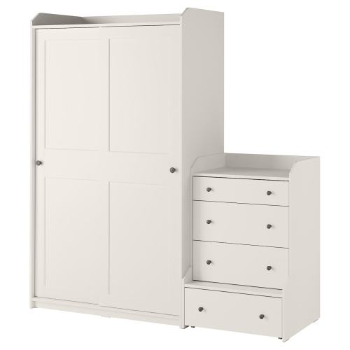 HAUGA Storage combination with drawers - white 74x21 5/8x78 3/8 "