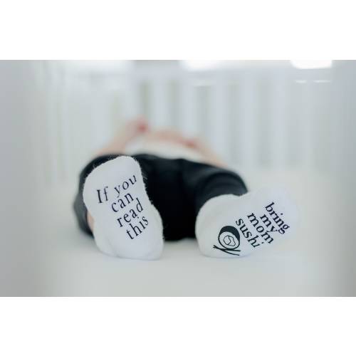 If You Can Read this Bring My Mom Sushi, Sushi Items, Unisex Baby Shower Gift, Baby Socks, Mothers Day Gift, Sushi Lover Gifts, Baby Gift