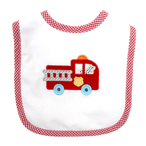 Fire Truck Feeding Bib