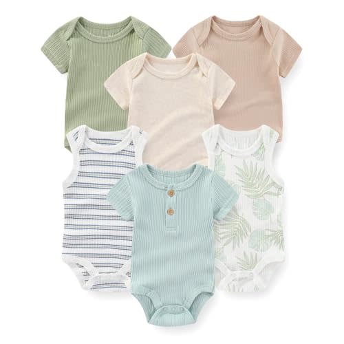 JELYLOVE Fashion Baby Boy Girl Bodysuits 6-Pack Casual Cotton Soft Infants Outfit New born Clothes