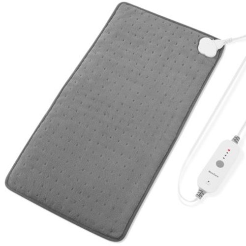 Maxkare 12 x 24 Heating Pad with 4 Heat Settings & Auto Shut-off, for Back Neck Shoulders Stress & Cramps Relief, Gray