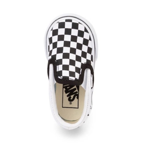 Vans Slip-On Checkerboard Skate Shoe - Baby / Toddler - Black / White | Journeys