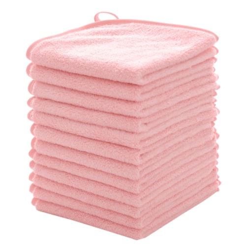 Baby Washcloths Set ,Microfiber Coral Fleece Face Towel for Newborns, Infant, Toddlers or Kids. Ultra Soft and Absorbent wash Cloth for Baby,12 Pack, 12x12 Inches