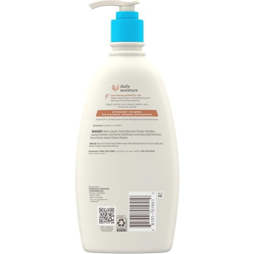 Aveeno Baby Daily Moisture Body Lotion, 18 fl. oz | for Sensitive Skin, Hypoallergenic Moisturizing Baby Lotion