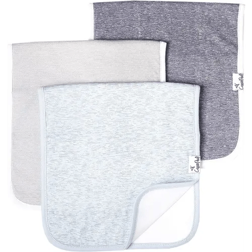Copper Pearl Premium Baby Burp Cloths - 3-Pack Large Cotton Burp Cloths, Extra Soft Spit Up Rags with 3 Absorbent Layers, Perfect for Baby Boy and Baby Girl Gifts (21" x 10" Size, Lennon Set)