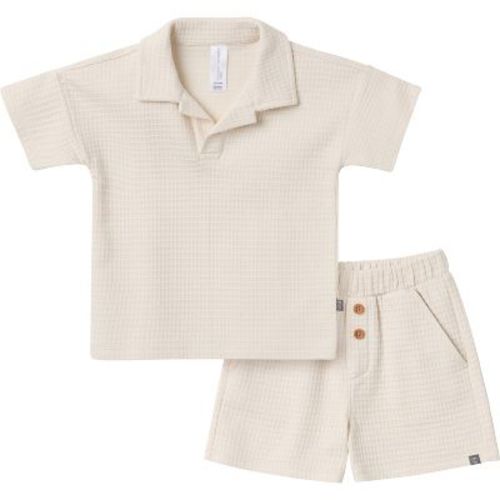 Modern Moments™ By Gerber Toddler Boys' 2-piece Johnny Collar And Shorts Set, Beige, 4t