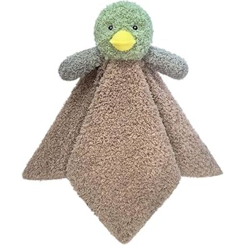 Baby Mallard Duck Soft Stuffed Animal Security Blanket, Plush Green Duck Character Lovey Blanket, Baby Shower/Nursery Gift, Newborn Infant Toddler Snuggle Blankie for Boys Girls, 14 Inches