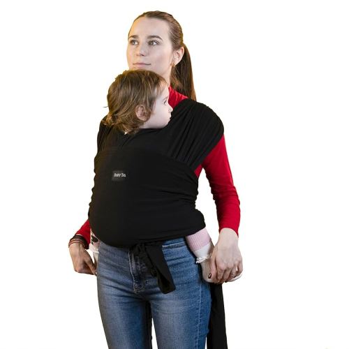 Premium Adjustable Baby Wrap Carrier for Mom&Dad, Easy to Wear, Lightweight, Ideal for Baby Registry, Hands-Free Babywearing Wrap for Newborn to Toddler 8-35lbs(Black)