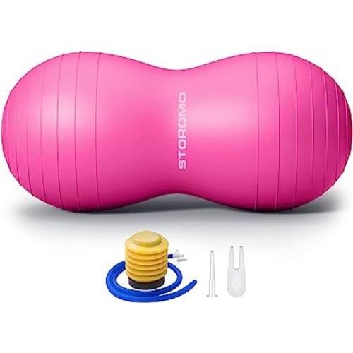 Anti-Burst Peanut Ball – High Weight Capacity Exercise Ball for Birth, Yoga, Pilates & Physical Therapy, Eco-Friendly PVC Fitness Ball for Kids & Adults, Includes Pump
