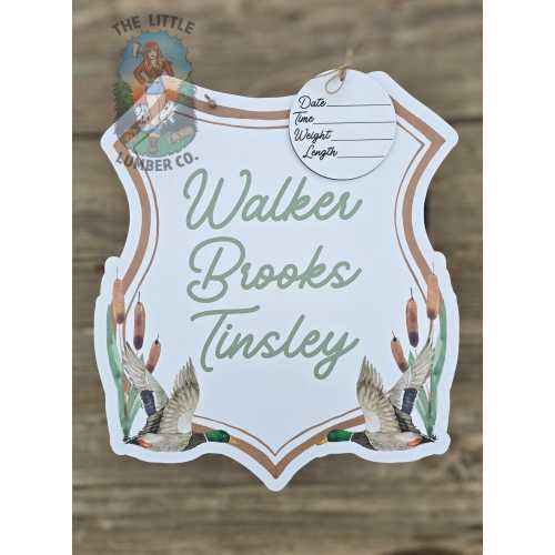 Duck Printed Custom Personalized Name Sign | Hospital Door Hanger | Mallard Duck Announcement | Custom Baby Name Sign | Name Signs | Sign