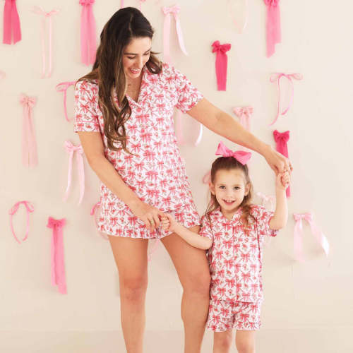 Women's Two Piece Short Lounge Set | Bow Besties