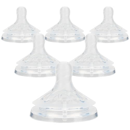 Silicone Bottle Nipples for Philips Avent Natural Baby Bottles,Size 5 Nipple,6m+,Flast Flow, 6 Count