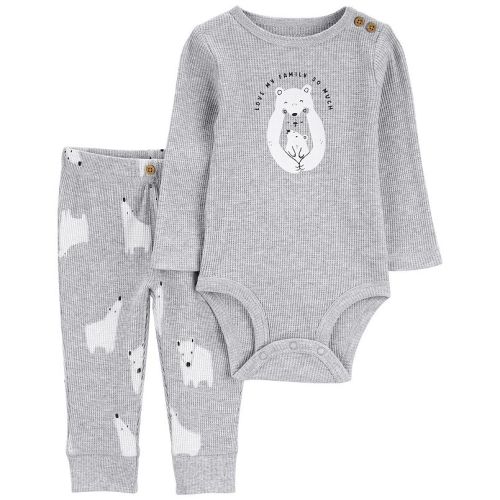 Baby Carter's 2-Piece Grey Polar Bear Bodysuit and Pants Set