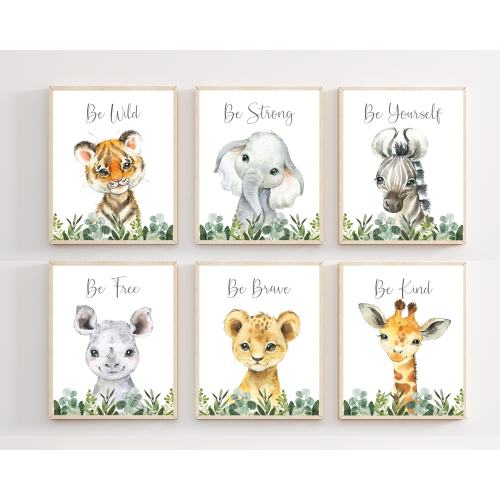 Baby boy safari nursery decor - Boy safari nursery - Boy wall art - Baby boy nursery decor - Safari animal prints - Baby animal prints