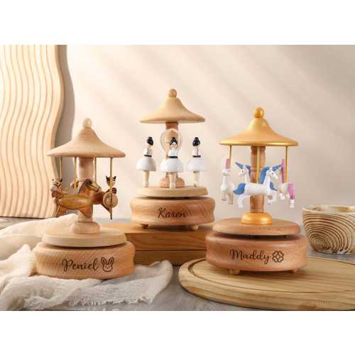 Personalized Wooden Music Box, Keepsake Gift for Kids, Baby Shower Gift, Birthday Gift for Kid, Newborn Gift, Engraved Name Music Box
