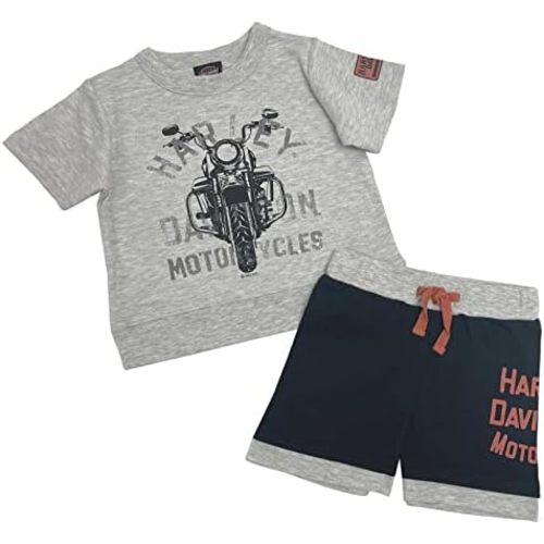 Harley-Davidson Baby Boys' 2-Piece Newborn Knit Short Sleeve Tee & Jog Short Set