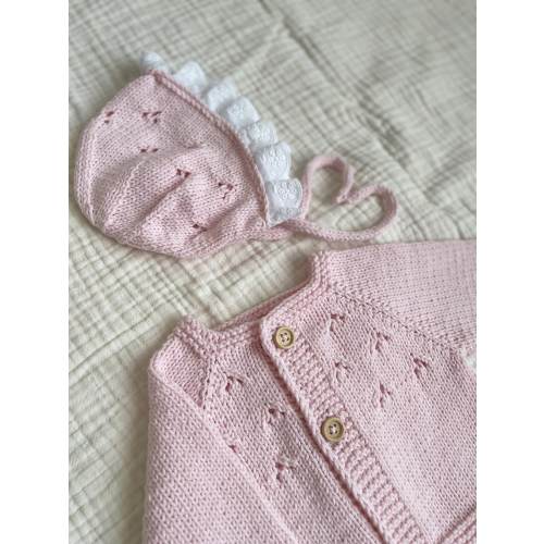 Hand Knit Baby Cardigan Set, Knit Baby Pants, Organic Baby Cardigan, Knitted Baby Clothes, Hand Knitted Baby Bonnet, Knitted Baby Outfit