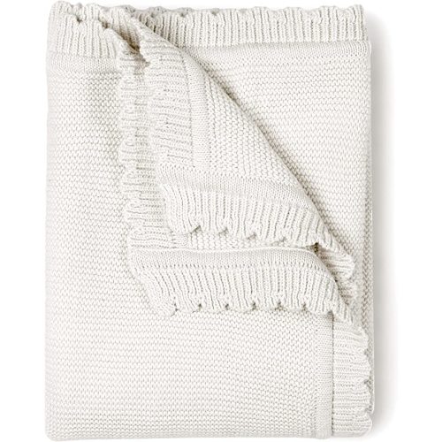 MakeMake Organics Baby Blanket- Scallop Trim