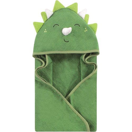 Hudson Baby Unisex Baby Cotton Animal Face Hooded Towel, Dinosaur, One Size