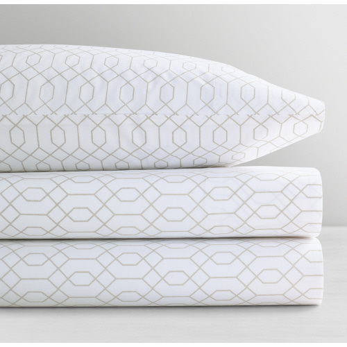 Modern Lattice Organic Percale Crib Fitted Sheet | RH Baby & Child
