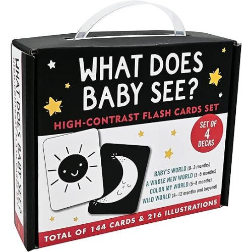 What Does Baby See? (Set of 4 High Contrast Flash Card Decks. 144 Cards.)