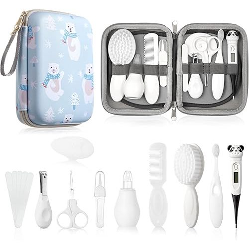 Lictin Baby Grooming and Health Kit, Safety Care Set, Newborn Nursery Health Care Set with Hair Brush,Comb,Nail Clippers and More for Newborn Infant Toddlers Baby