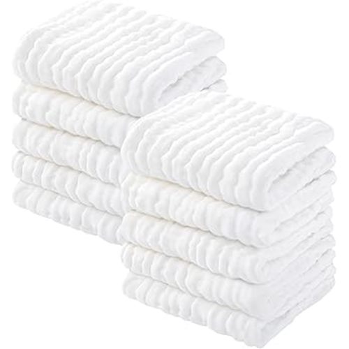 Muslin Baby Washcloths 100% Cotton 10 Pack