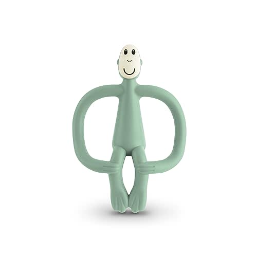 Matchstick Monkey Original Teething Toy for Baby 3 Months+, BPA-Free Food Grade Silicone, Easy to Hold & Naturally Fits in Mouth, Stimulates and Massages Sore Gums, Mint Green