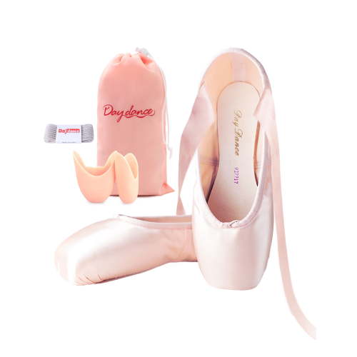 Daydance Kids Satin Ribbon Toe Ballet Pointe Shoes