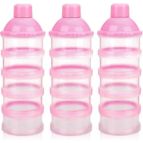 Accmor Formula Dispenser On The Go, 5 Compartments Stackable Formula Container for Travel, Baby Milk Powder Kids Snack Container, BPA Free