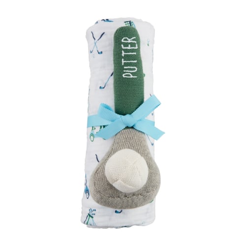 Golf Swaddle And Rattle Set | Mud Pie
