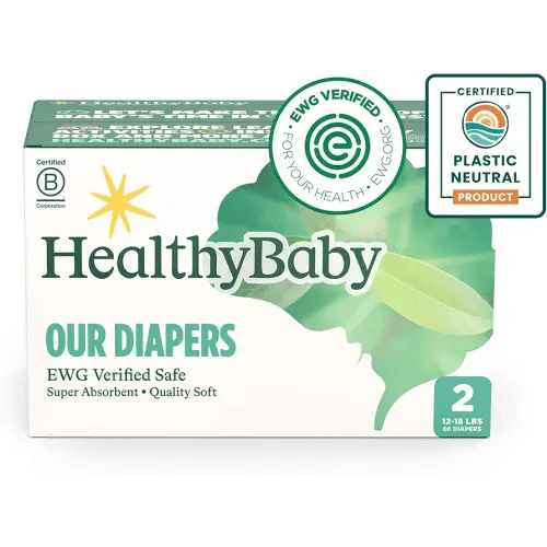 Our Diapers | EWG Verified Safe & Plant-Based Diapers | Absorbent for Leak Protection | Soft Organic Cotton Shell | Chlorine-Free Diaper for Sensitive Skin | Size 2 (66 Diapers)