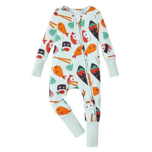 PATPAT Baby Pajama with Bamboo Viscose, Footie Jumpsuit Romper with 2-Way Zipper for Baby Boy Girl Toddler Sleeper Sleepwear