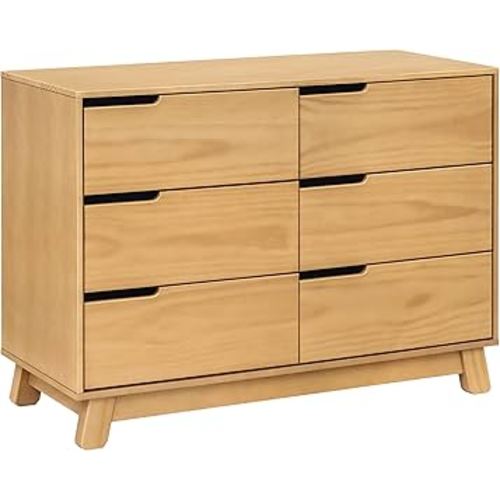 babyletto Hudson 6-Drawer Dresser for Nursery - GREENGUARD Gold Certified - Assembled Wooden Double Chest of Drawers for Kids, Boys and Girls - Baby Dresser for Bedroom, Living Room & Hallway - Honey