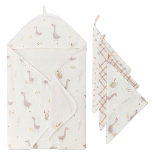 Charlie Goose Baby Towel and Washcloth Set | Crane Baby