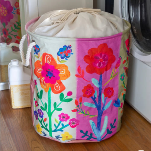 Boho Printed Laundry Hamper - Floral – Natural Life