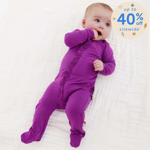 elderberry modal magnetic parent favorite footie with ruffles – Magnetic Me