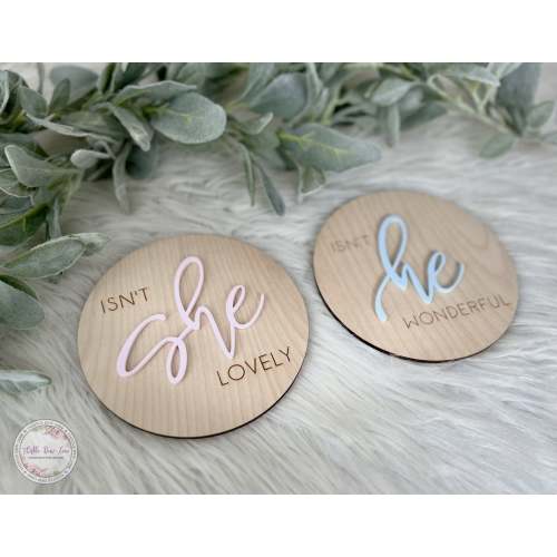 Isn’t She Lovely, Isn’t He Wonderful, Gender Reveal sign, Birth Announcement, Newborn Photo, Hospital Photo Prop, Pregnancy Announcement