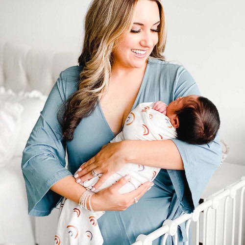 Jade Bamboo Knit Maternity Robe
