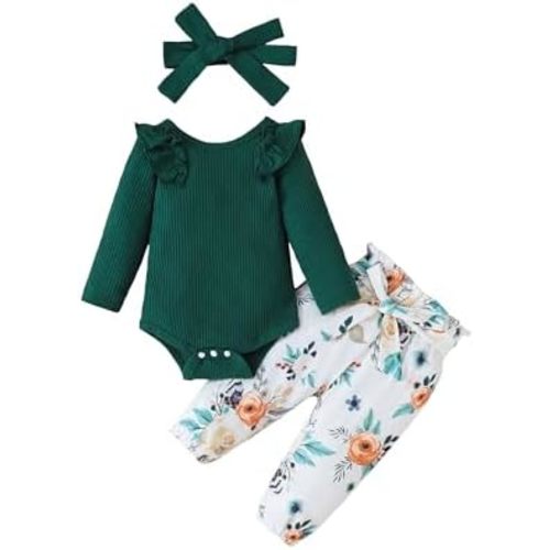 Newborn Baby Girl Clothes Infant Girl Outfits 0 3 6 12 18 Months Clothes for Girls Headband Clothing Set