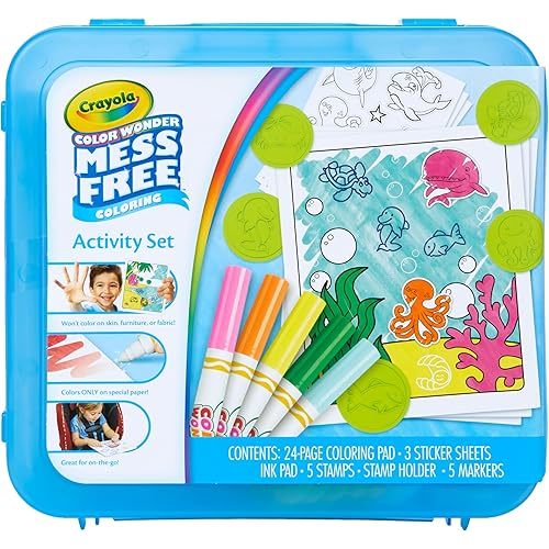 Crayola Color Wonder Mess Free Coloring Activity Set (30+ Pcs), With Markers, Stamps, and Stickers, Gift for Toddlers, 3+