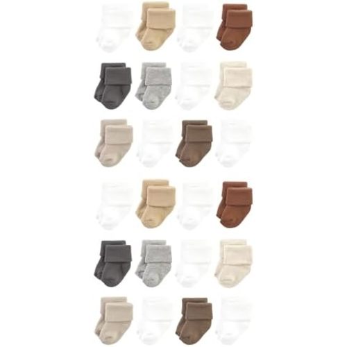 Hudson Baby Unisex Cotton Rich Baby Terry Socks 24-Pack