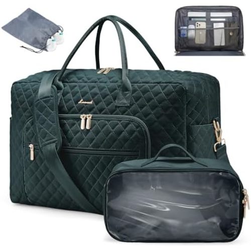 LOVEVOOK Travel Duffle Bag, Weekender Bag for Women with Toiletry Bag Carry on Overnight Bag with Laptop Compartment, Yoga Gym Bag with Wet Pocket Shoe Bag, Hospital Bag for Labor and Delivery
