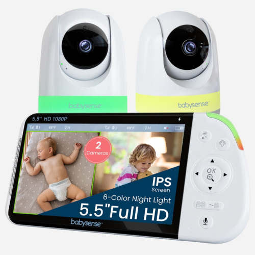 Babysense MaxView PRO: Video Baby Monitor with 2 Cameras, Non Wifi, Sp