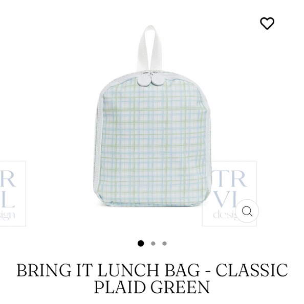 Bring It Lunch Bag - Classic Plaid Green