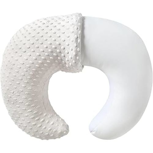Extra Large Nursing Pillow and Positioner, Breastfeeding, Bottle Feeding, Baby Sitting Support, Tummy Time Support for Baby Boys and Girls, Propping Baby Pillow (White)