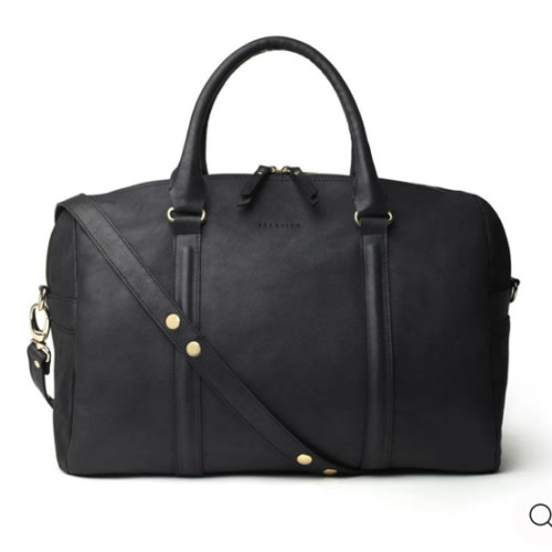 JOSEFINA LARGE BLACK - Leather Diaper bag and work bag - The perfect baby shower gift – Josefina Bags