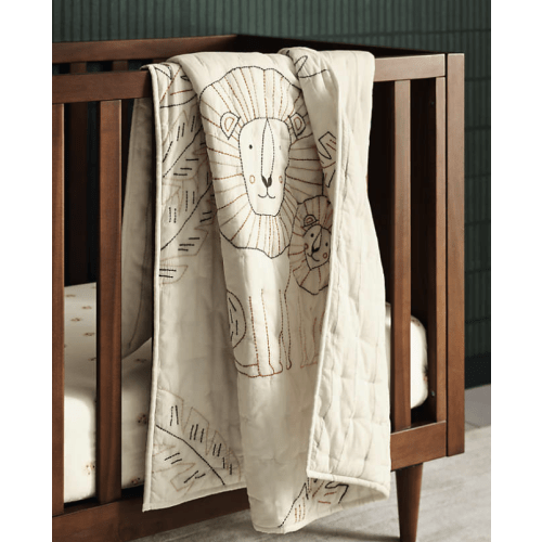 Jungle Lion Organic Cotton Baby Crib Quilt