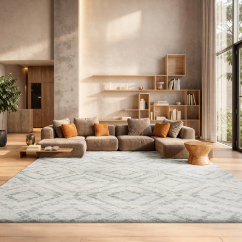 Almus Geometric Ivory/Green Area Rug