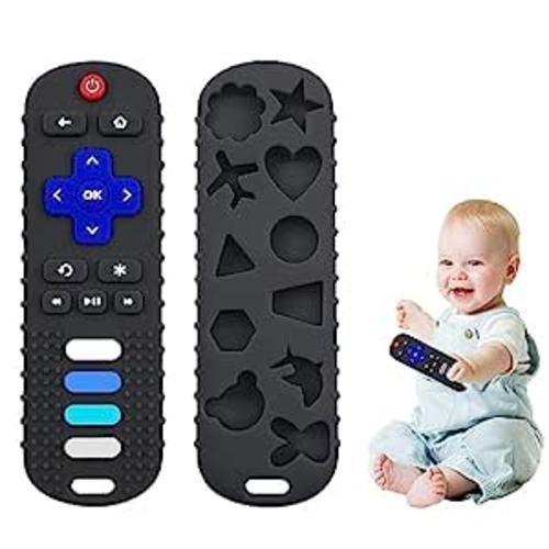 Amazon.com : Silicone Baby Teething Toys, Teething Toys for Babies 0-18 Months, Baby Silicone Chew Toys，Remote Control Shape Teething Toys,BPA Free (Black) : Baby